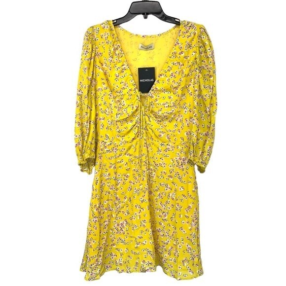 NWT NICHOLAS | Danni Hastings Floral Tie Mini Dress 6 - Picture 3 of 11